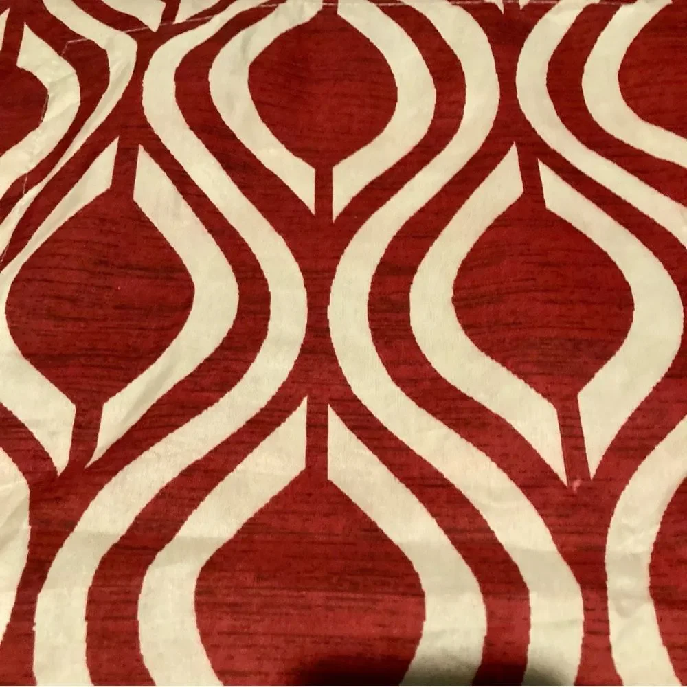 Essential Home Moroccan Design Pillow Shams Tile Geometric Red Cream 29 x  24 in